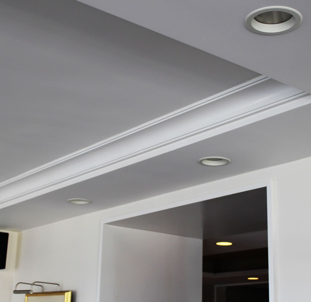Lighting Soffits And Crown Molding Were Installed To