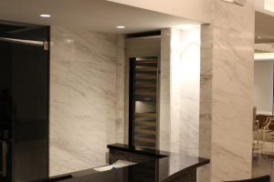 A grand apartment such as this needs to be shared with friends. A wine refrigerator of this size guarantees they will have a drink while doing so.